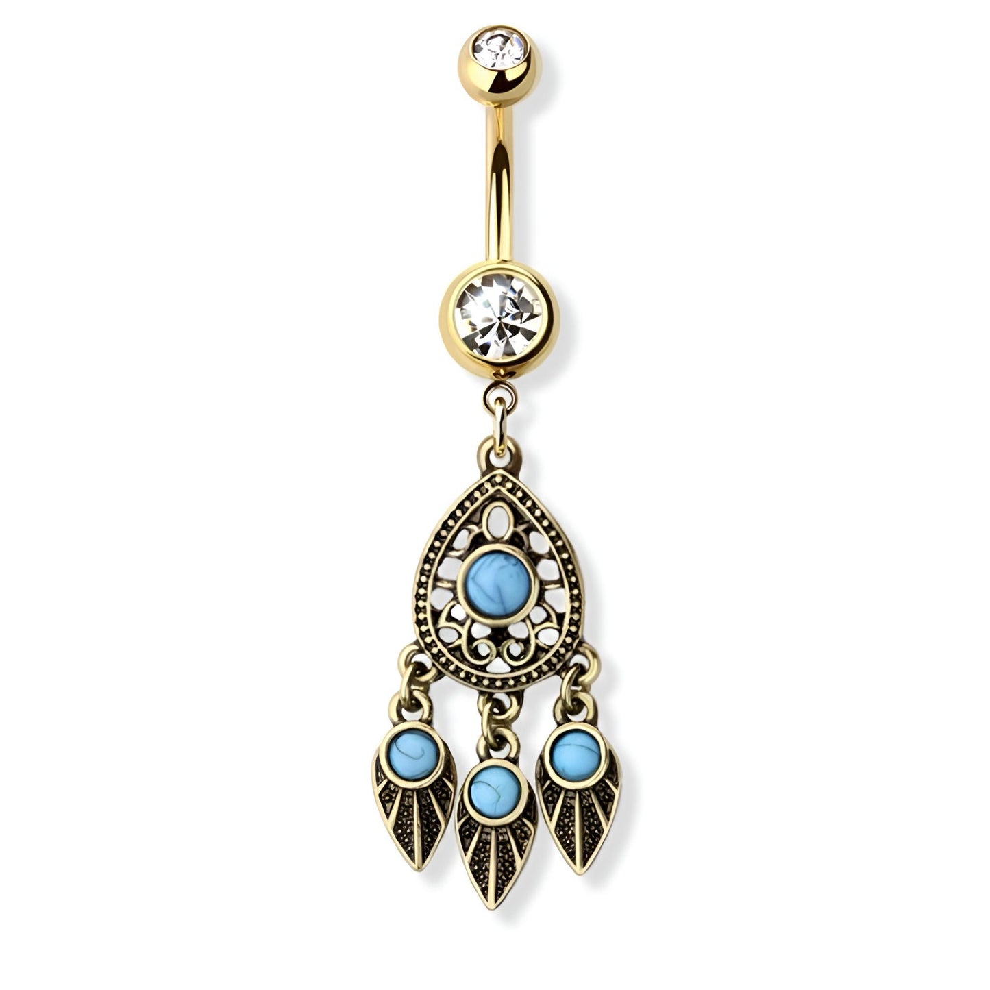 Tribal Stone Dream Catcher Belly Bar