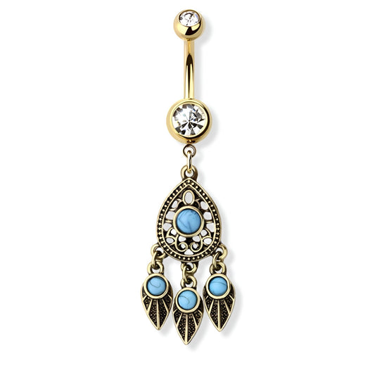 Tribal Stone Dream Catcher Belly Bar