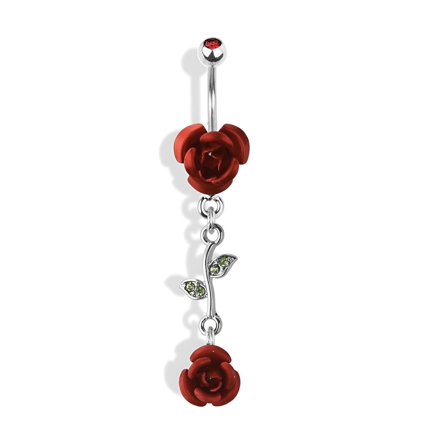 Rose With Vine Leaf Belly Bar
