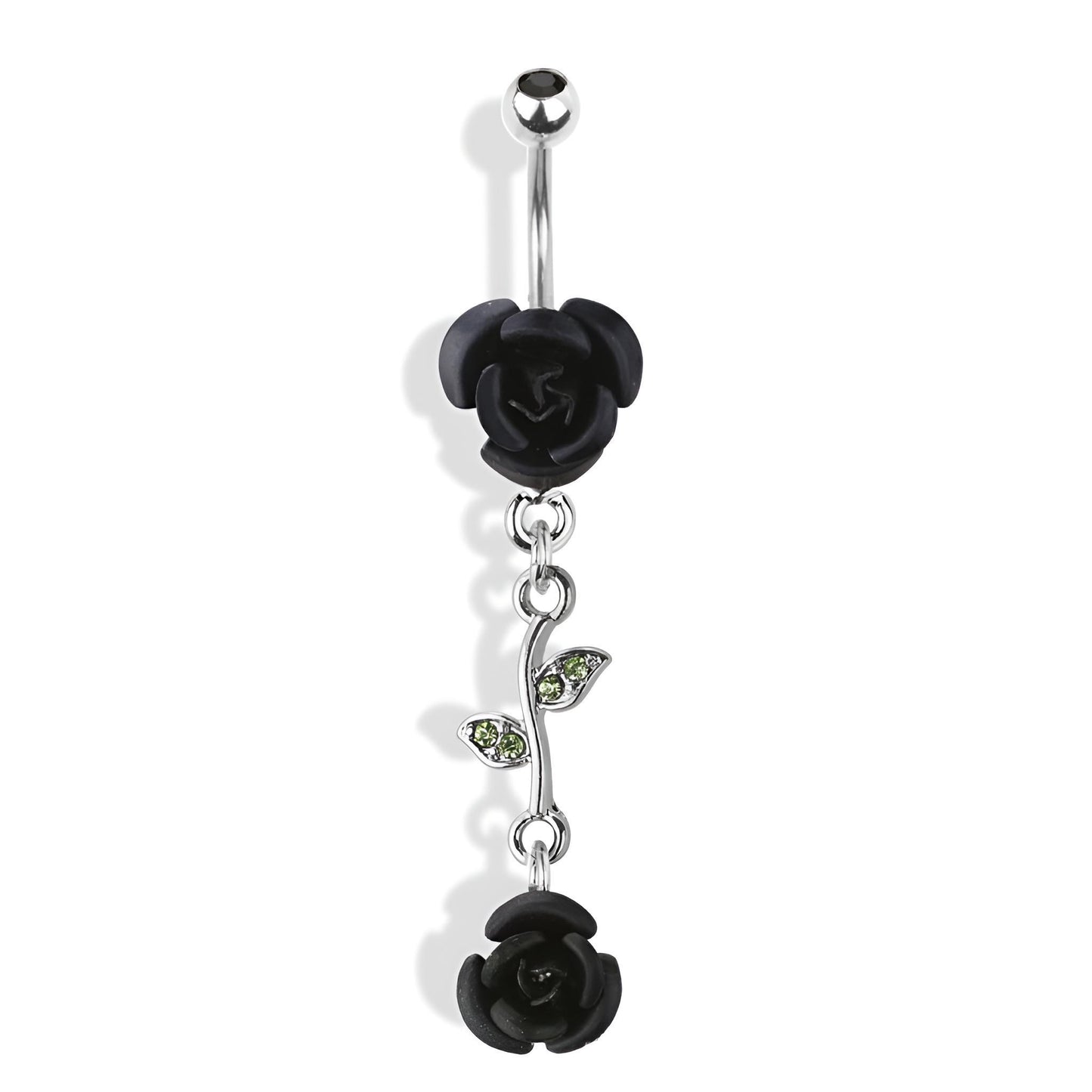 Rose With Vine Leaf Belly Bar