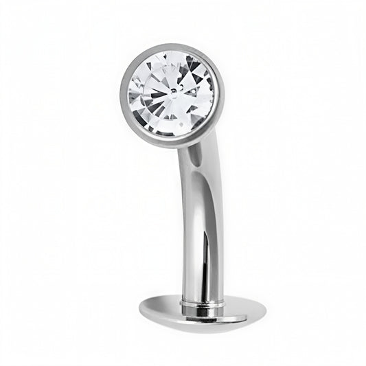 Titanium Threadless Floating Navel Bar – Bezel Set Jewelled Ball (1.6mm)