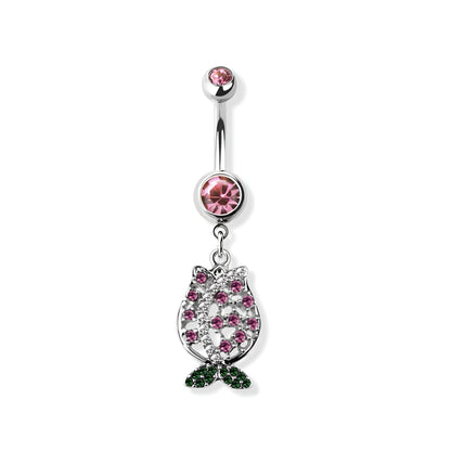 Gem Paved Tulip Belly Bar