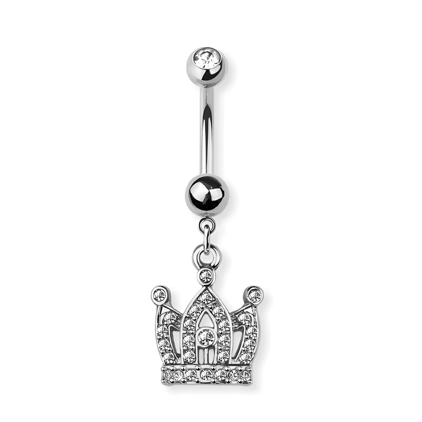 Multi Gem Crown Belly Bar
