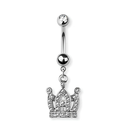 Multi Gem Crown Belly Bar