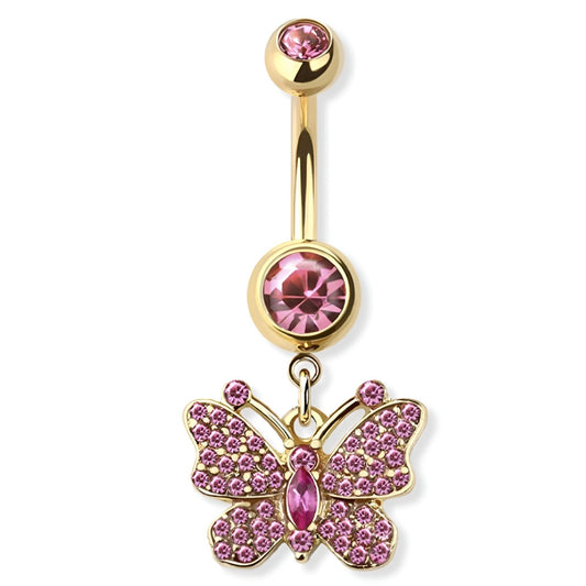 Gem Butterfly Belly Bar