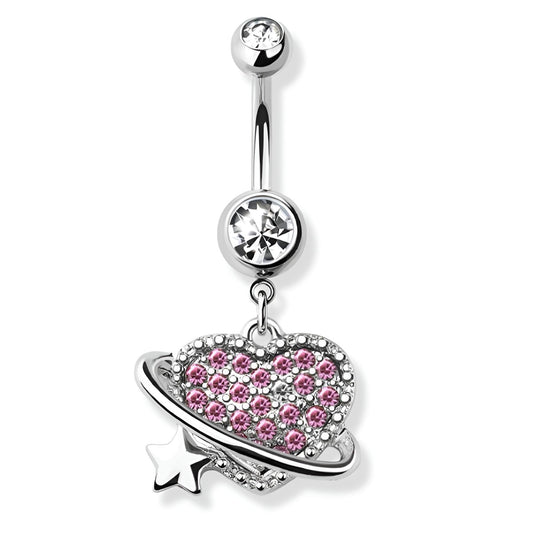 Heart Orbit Belly Bar