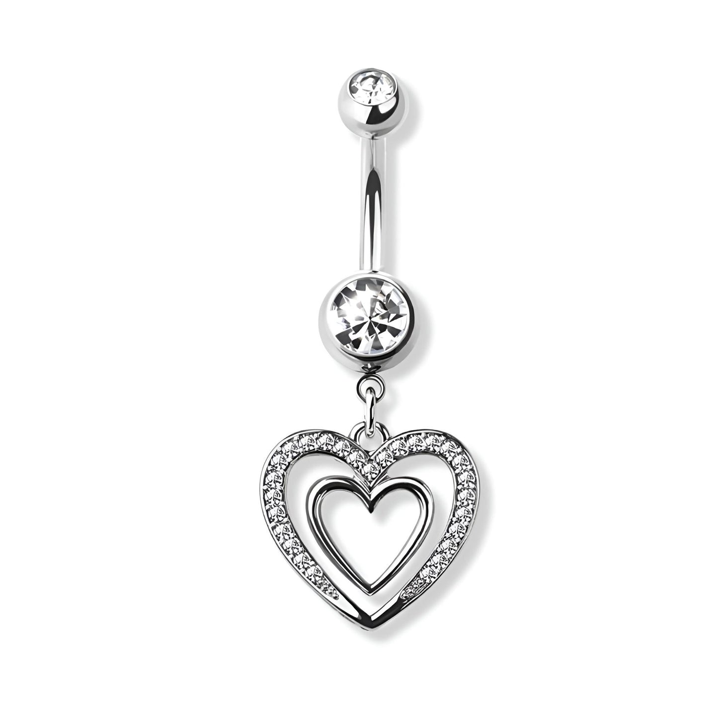 Double Heart Belly Bar