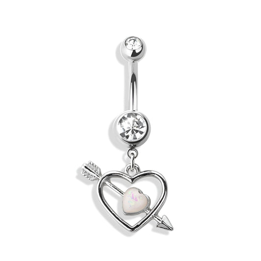Cupid’s Arrow Double Heart Belly Bar