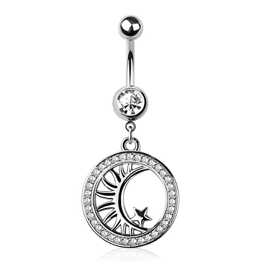 Sun Moon Star Dangling Belly Bar