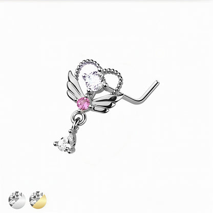 Winged Heart Nose Stud