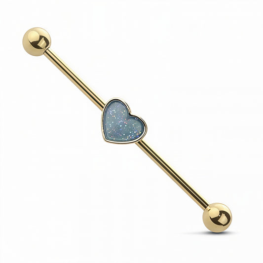 Opal Heart Industrial Bar