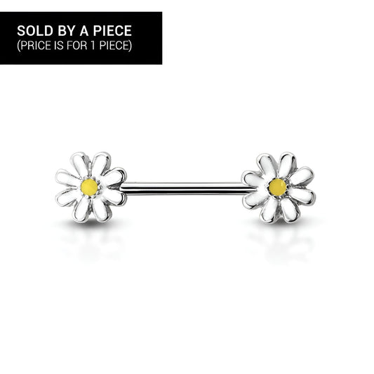 Daisy Flower Blossom Nipple Barbell