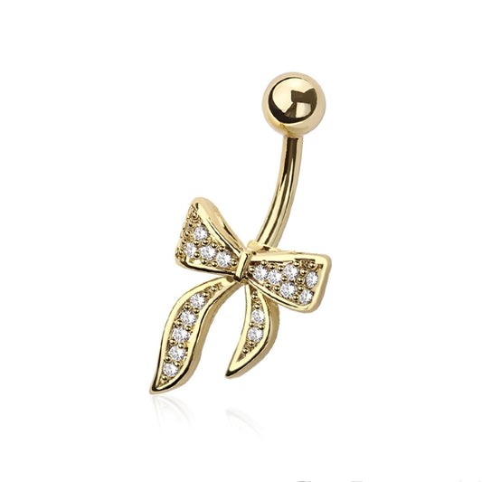 Multi Cz Ribbon Belly Bar