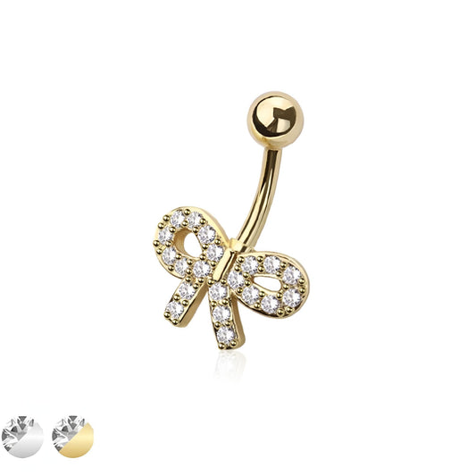 Multi Cz Ribbon Belly Bar