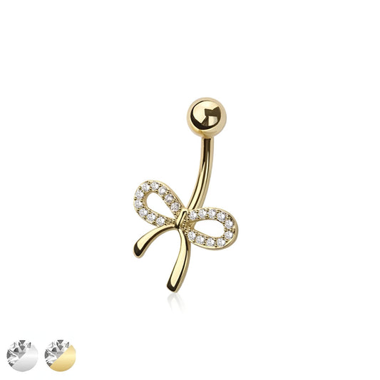 Multi Cz Ribbon Belly Bar