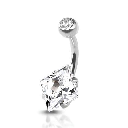 Prong Set Square Belly Bar