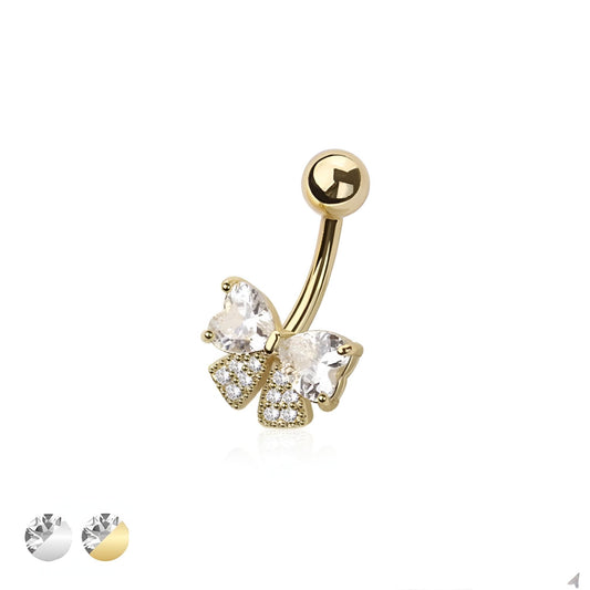 Ribbon Cz Belly Bar