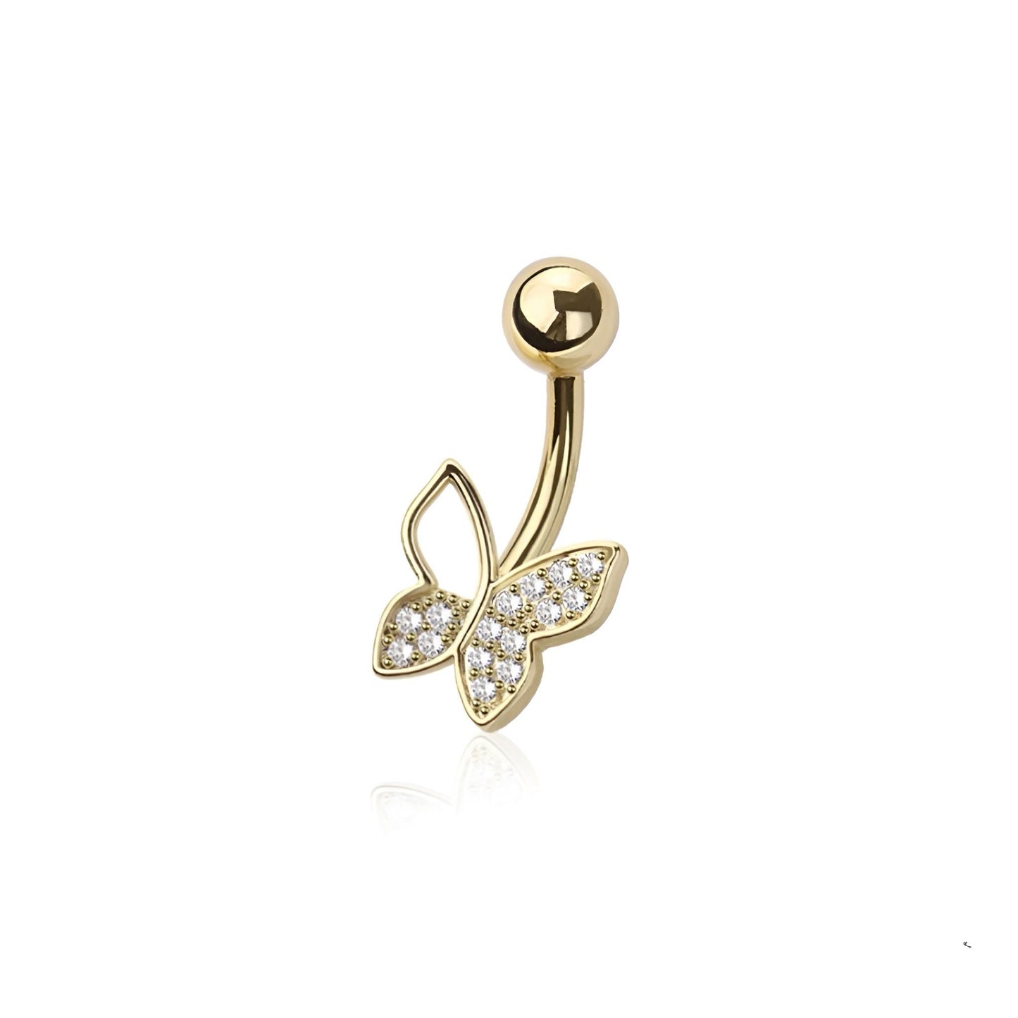 Multi Cz Butterfly Belly Bar
