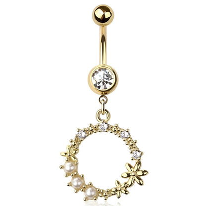 Multi Cz Wreath Belly Bar