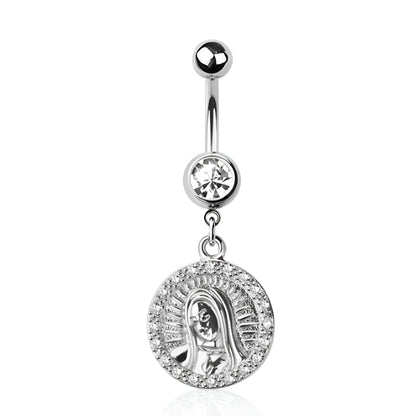 Lady Of Guadalupe Medallion Belly Bar
