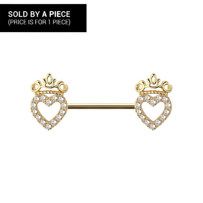 Crown Heart Nipple Bar