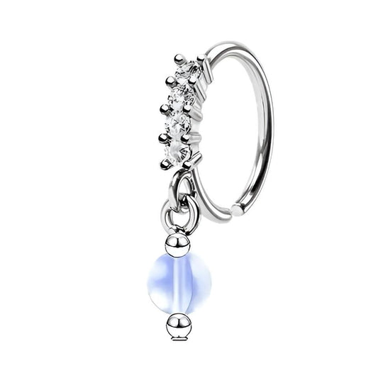 Crystal bead dangling nose ring