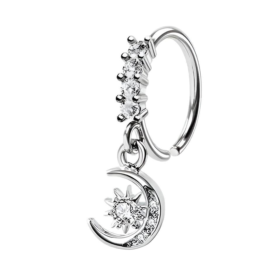 Sun and moon dangling nose ring