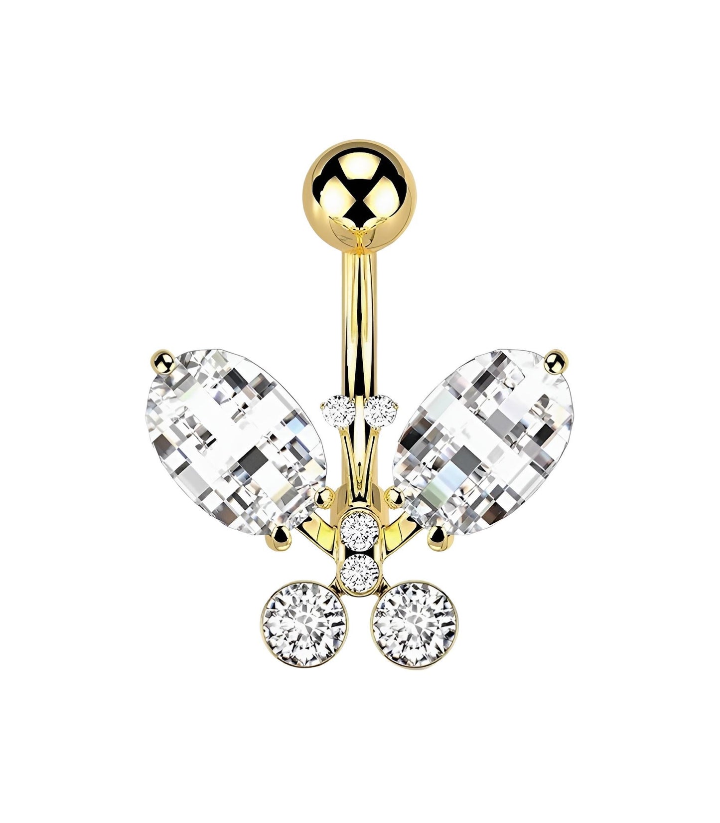 Crystal Butterfly Belly Bar