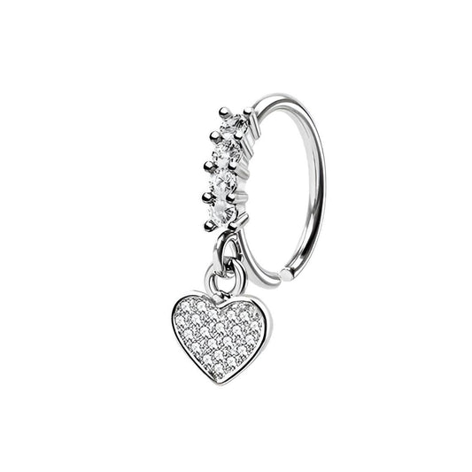 Heart Dangling Nose Ring