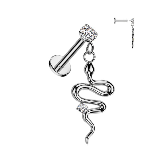 Internally Threaded Snake Dangle Labret