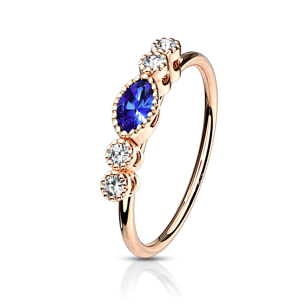 Sapphire Center Top Nose Ring