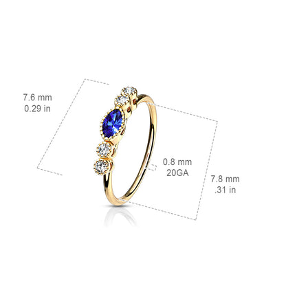 Sapphire Center Top Nose Ring