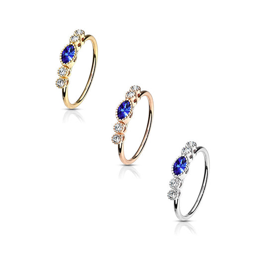 Sapphire Center Top Nose Ring