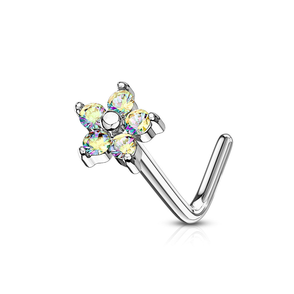 5 CZ Flower Nose Studs