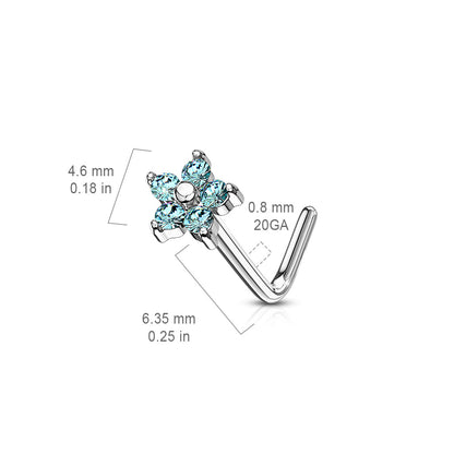 5 CZ Flower Nose Studs - Diez Liberty