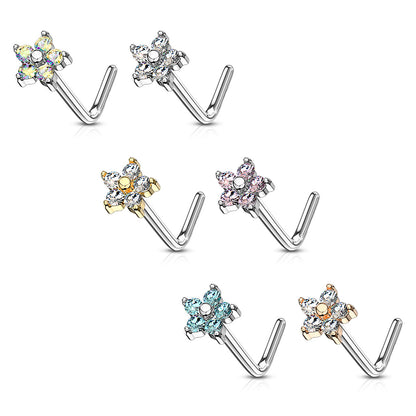 5 CZ Flower Nose Studs