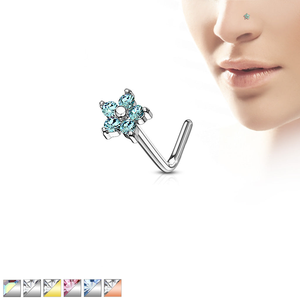 5 CZ Flower Nose Studs