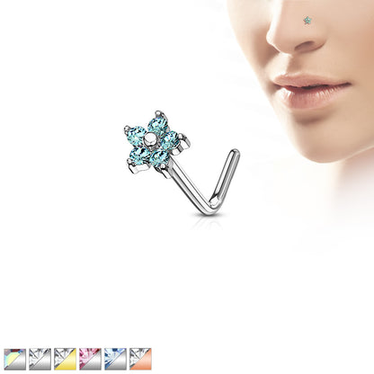 5 CZ Flower Nose Studs