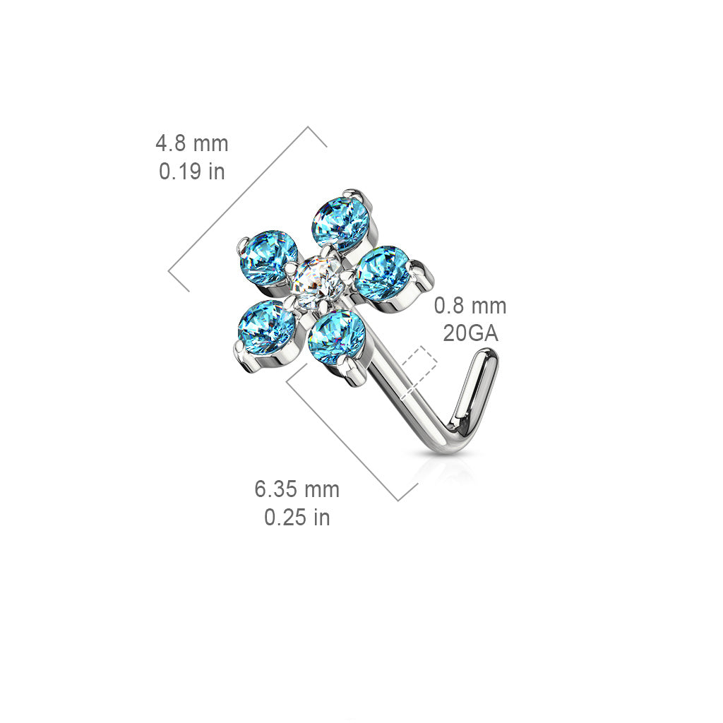 6 CZ Flower Nose Stud