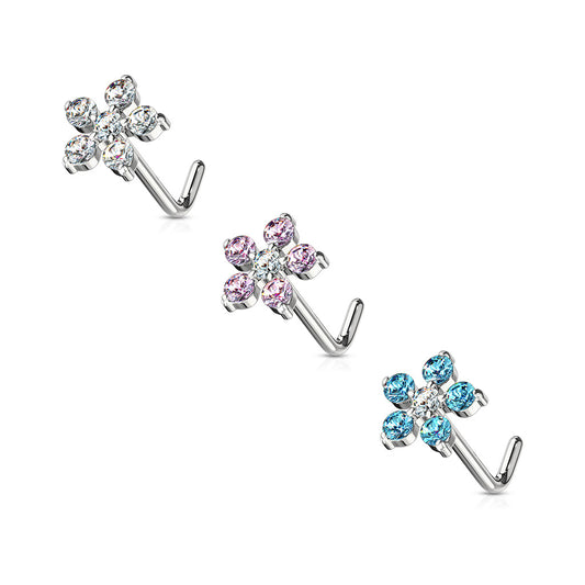 6 CZ Flower Nose Stud