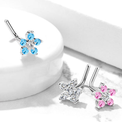 6 CZ Flower Nose Stud