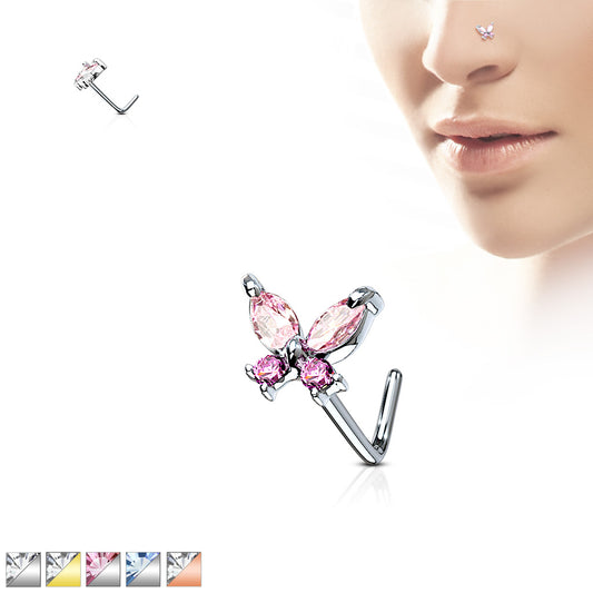 CZ Butterfly Nose Studs