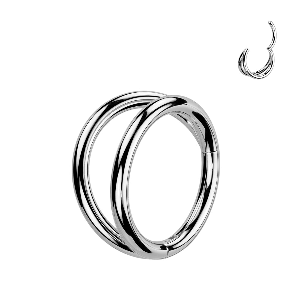 Implant Grade Titanium Double Hoop Nose Ring