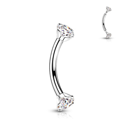 Implant Grade Titanium Internally Threaded Curved Bar Prong Set