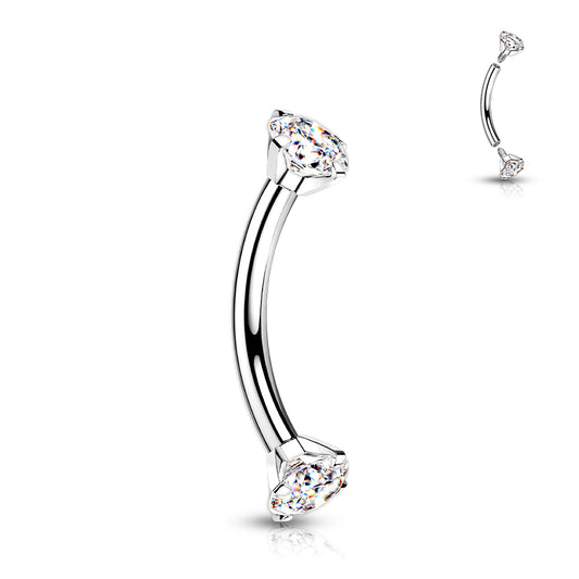 Implant Grade Titanium Internally Threaded Curved Bar Prong Set