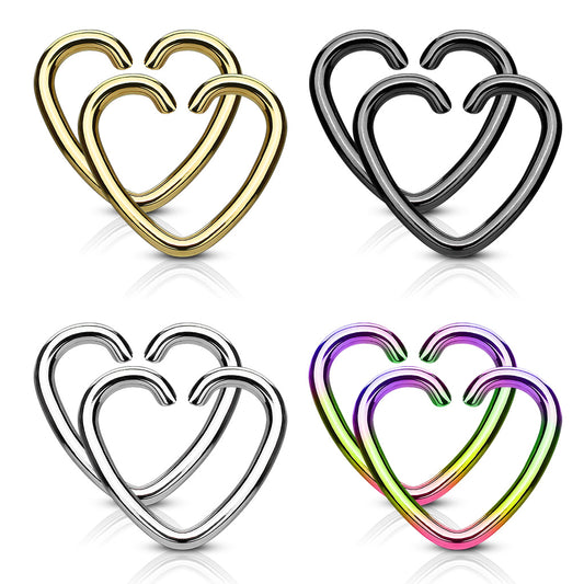 Heart Cut Rings 316L Surgical Steel
