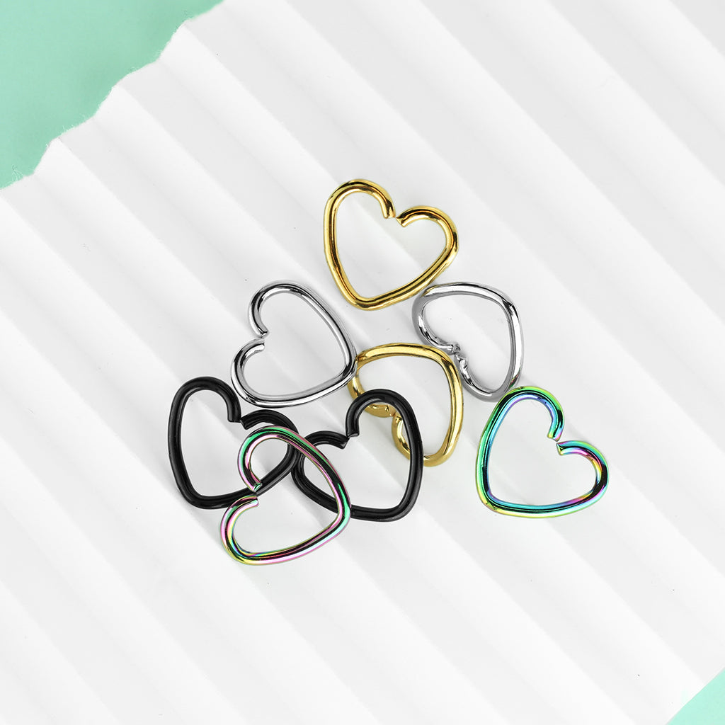 Heart Cut Rings 316L Surgical Steel