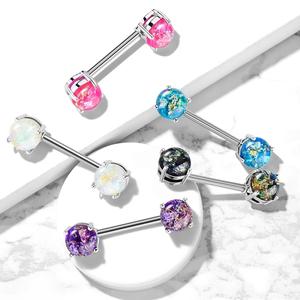 Lava Glitter Prong Set Barbell