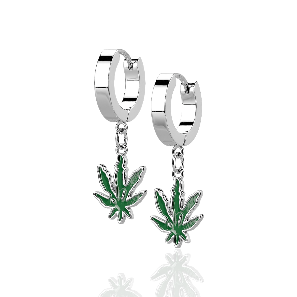 Pot Leaf Epoxy Dangle Earrings - Diez Liberty
